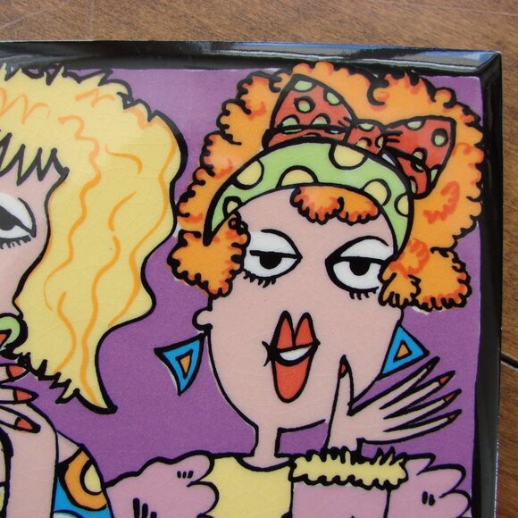 Trivet Ceramic Tile Hot Plate Cork Ladies Coffee Cookies - Picture 3 of 6